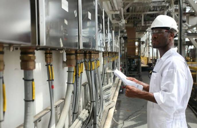 Safety officer inspecting an industrial worksite