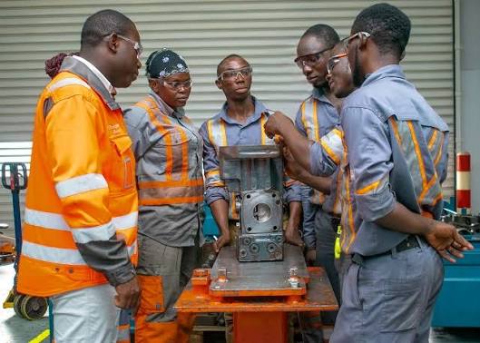 Safety training session for a team of workers